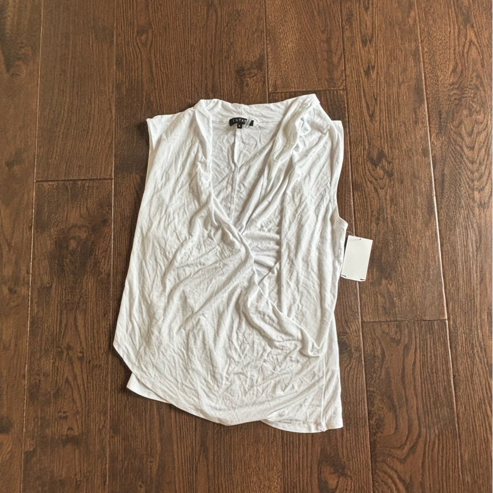 1. State Women’s Sleeveless Cross Front Wrap Top Women’s Size Large NWT - Picture 2 of 3